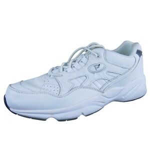Propet Stability Walker FTS Men's 9.5 Wide White Leather Walking Shoes‎ Comfort